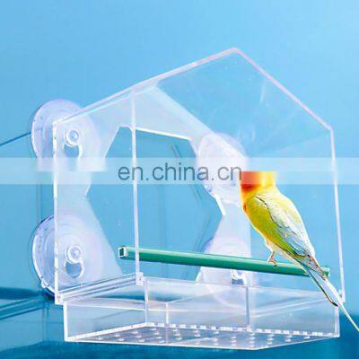 Acrylic Window Bird Feeder with Strong Suction Cups Bird House Bird Feeder