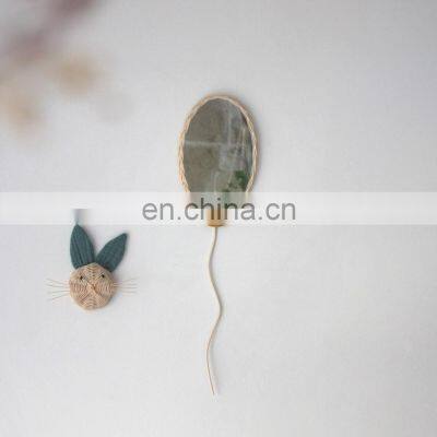 New Arrival Cute Boho Rattan Balloon Mirror, Nursery and Baby Room Decoration WHolesale Made in Vietnam