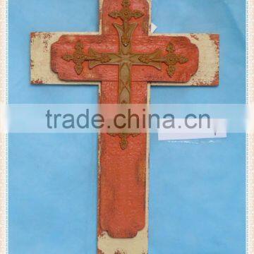 wholesale decorative antique carved wood cross design for home&garden decor. HW15A00367