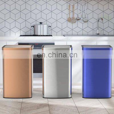 50L Rectangle Trash Can Sensor Garbage Auto Intelligent Waste Street Stainless Steel Kitchen Recycle Smart Bin