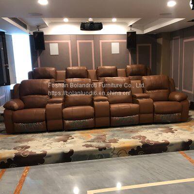 High-end movie and television hall electric multi-functional luxury leather sofa villa home theater sofa audio-visual room sofa