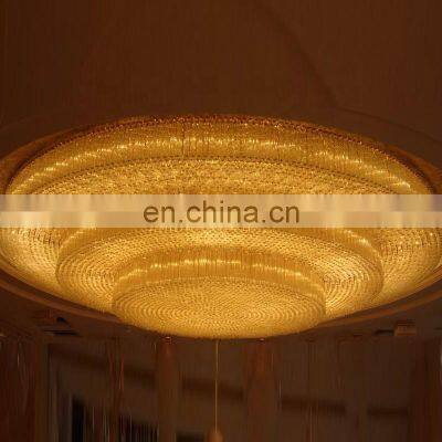 Big hotel project luxury gold crystal hotel banquet hall led chandelier large ceiling crystals chandelier