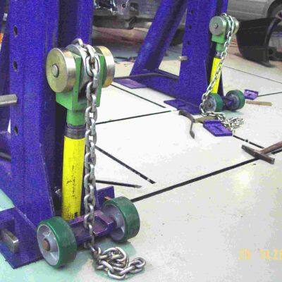 floor straightening system for auto chassis repair