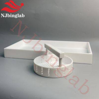 Высокочистый лоток из ПТФЭ с перфорированной фильтрующей корзиной, лабораторное оборудование для очистки, устойчивое к коррозии