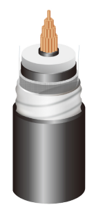 Моноконтурный кабель с гофрированной алюминиевой оболочкой и оптическими волокнами до 245 кВ