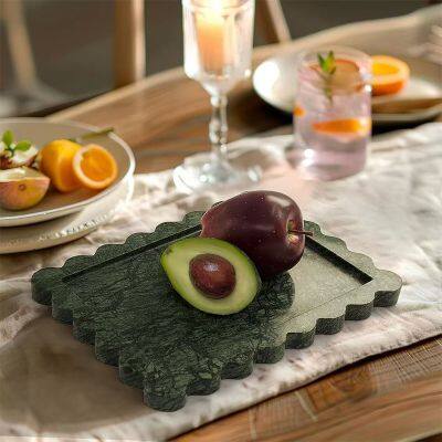 Popular Scalloped Green Marble Tray photo-4
