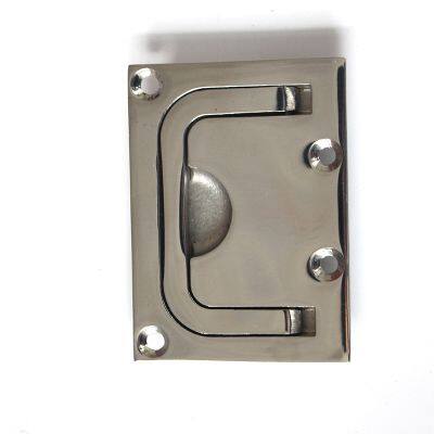 316 Stainless Steel Ring Pull Handle Rectangular Marine Flush Lifting Handle