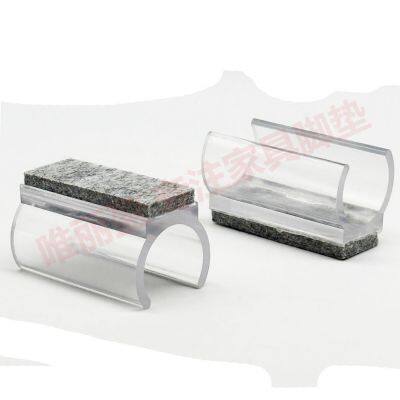 Rectangle U Shaped Chair Leg Tips Cap With Felt Pads,Furniture Feet Protectors Slide Smoothly Glides,Protect Hardwood Floor No Scratches No Noise