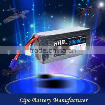 HRB 6S 25C rc lipo battery 20000mah 22.2V for DJI SI00 UAV Quadcopter