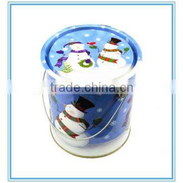 Wholesale christmas tin bucket with handle tin bucket