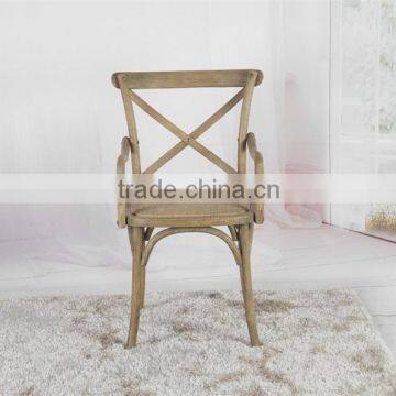 RCH-4002 French Style Rattan Wood Solid Oak Cross Back Chair Quality Choice photo-3