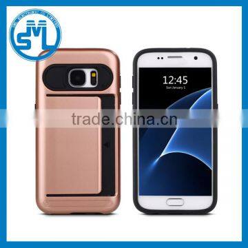 2016 New Product PC + TPU adjustable cards slot shock proof case for samsung galaxy s7 s7 edge