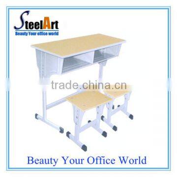 Height is adjustable middle school student desk and chair