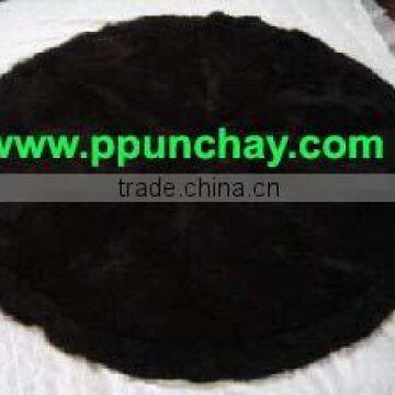 Alpaca Rug Peru Round 5 Feet Black color