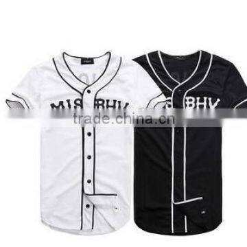 2016 latest fashion cheap custom design blank black baseball jersey plain
