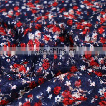 Elegant Small Flowers Printed High Density Voile Women Summer Head Scarf