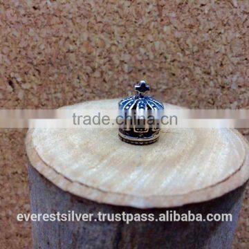 Hot item silver charm DIY 925 sterling silver charm crown and cross silver