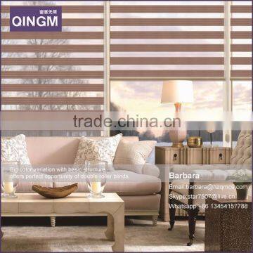 Horizontal pattern and rolling up standard window blind size of zebra blind