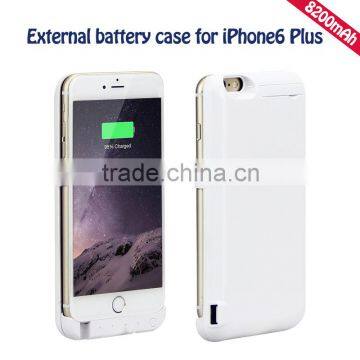 Hot selling plastic battery case for IPhone 6plus 8200mAh backup power case