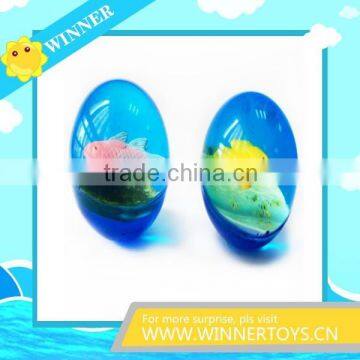 ECO-friendly 3d sea animal rubber bouncing ball with paper card