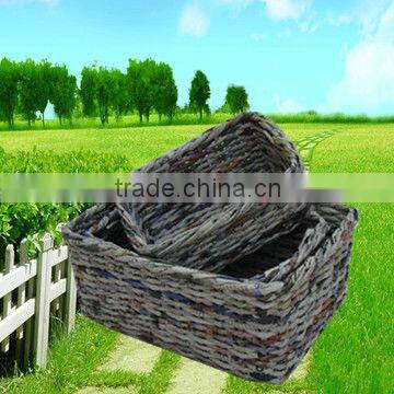 Handmade woven multi paper basket for Home&Office set of 3