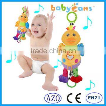 Babyfans Baby Cute Yellow Duck Shaped Stuffed Music Educational Toys china factory wholesale