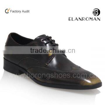 Burning waxing genuine leather british shoes for men on wholesale