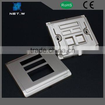 High Quality Euro Type FacePlate with Dual UTP Cat. 5e keystone jack