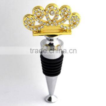 Crown Wine Stopper with stone ,Wine Bottle Stopper Bar Accessories