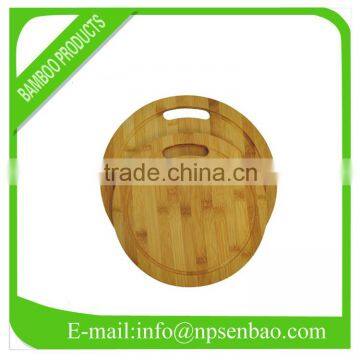 latest round bamboo cutting board with handle