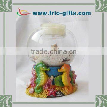 sea horse candle holder resin glass water ball