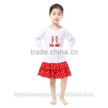 girl Christmas wear western dress children frocks designs one piece baby girls dresses long sleeve