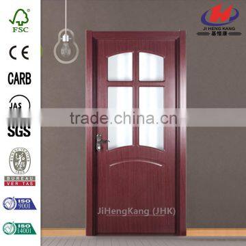 JHK-G30 Trapezoid Plain Glass Commercial Frames Office Veneer Interior Doors