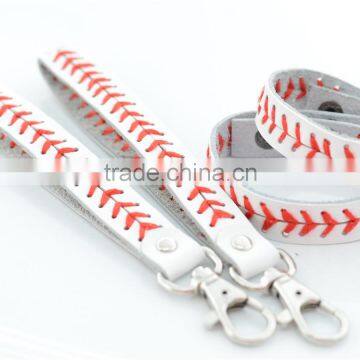 Leather Baseball Keychains