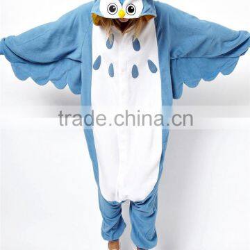 Wholesale Warm Embroidered Owl Flannel Onesie