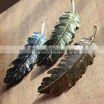 Fashion Golden Leaves Metal Clip For Women,Greece's Women Feather Spring Clip Metal Hair Accessories