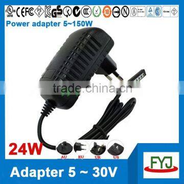 power adapter 12v 2a for Microsoft Surface 10.6 RT Tablet PC with eu us uk au plug