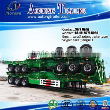 Qingdao Juyuan 2*20 feet skeletal container transport 40ft skeleton trailer for sale