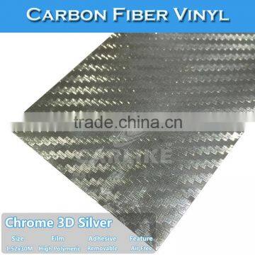 With Air Channel Chrome Gold 3D Carbon Fiber Car Wrap Vinyl Film photo-4