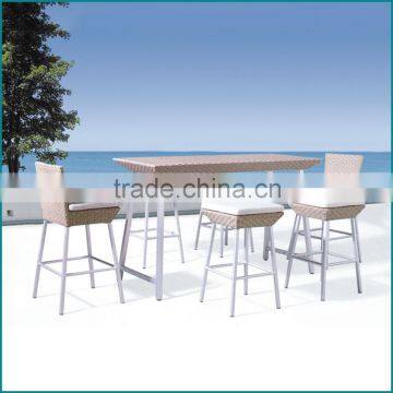 Used outdoor rattan white plastic bistro tables and chair furniture JJB-05TC