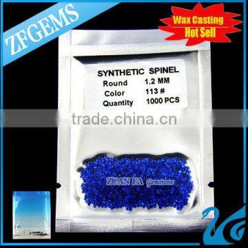 round shape synthetic blue spinel gems