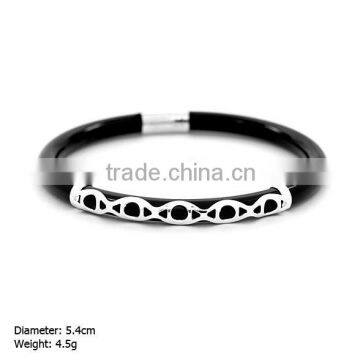 925 Silver Bangle without MOQ, Black Agate Bangle (SZ-76)