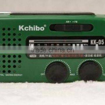 Retail-Wholesale Kchibo KK-05 emergency radio hand-cranked generator solar flashlight lithium battery radio
