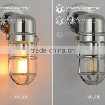 VINTAGE INDUSTRIAL LIGHT ALUMINIUM PENDANT WITH CAGE GLASS SHADE EDISON E27 wall lamp W144(99)