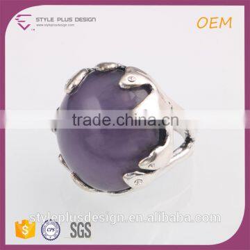 R63471A01 New Model Wedding Amethyst Oval Cut Morganite Gemstones 18K Platinum Plated Ring Holder Magnet