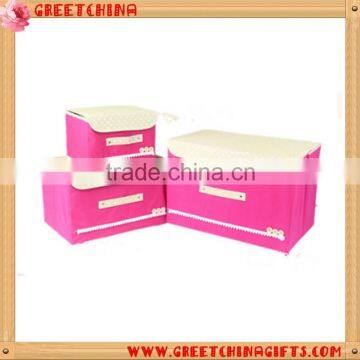 Foldable decorative non woven storage box