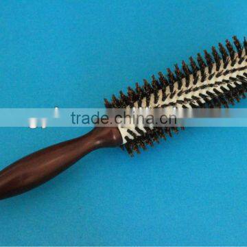 Wooden Aluminum barrel brush ionic ceramic styling hairbrush