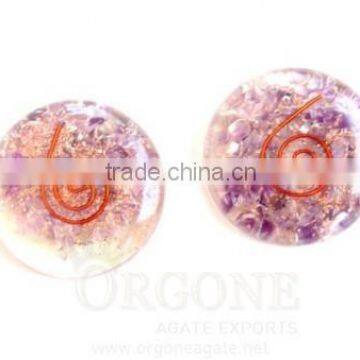 Amethyst Orgone Energy Disc | Orgonite-Orgone Energy Cabachons | Agate Orgonite