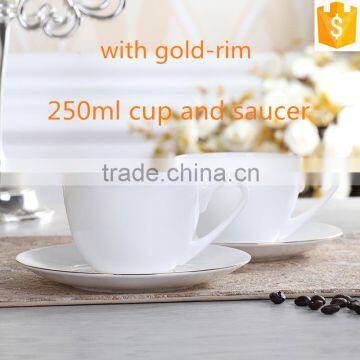 With 3 Gold-rim Fine Bone China 250ml Cup and Saucer photo-2