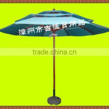 JBT-3RB three layers windproof wood fancy outdoor umbrella